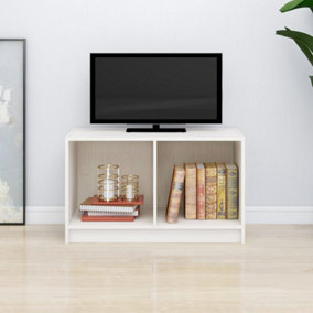 Berkfield TV Cabinet White 70x33x42 cm Solid Pinewood