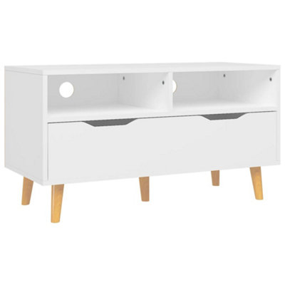 Berkfield TV Cabinet White 90x40x48.5 cm Engineered Wood