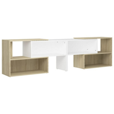 Berkfield TV Cabinet White and Sonoma Oak 149x30x52 cm Engineered Wood