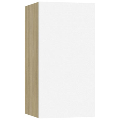 Berkfield TV Cabinet White and Sonoma Oak 30.5x30x60 cm Engineered Wood