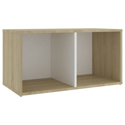 Berkfield TV Cabinet White and Sonoma Oak 72x35x36.5 cm Engineered Wood