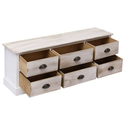 Berkfield TV Cabinet White&Light Brown 108x30x40 cm Solid Wood Paulownia