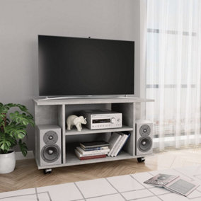 Berkfield TV Cabinet with Castors Concrete Grey 80x40x40 cm Engineered Wood