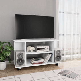 Berkfield TV Cabinet with Castors White 80x40x40 cm Engineered Wood