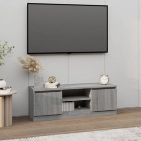 Berkfield TV Cabinet with Door Grey Sonoma 102x30x36 cm