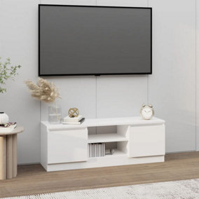 Berkfield TV Cabinet with Door White 102x30x36 cm