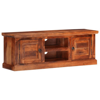 Berkfield TV Cabinet with Doors 112x30x40 cm Solid Wood Acacia