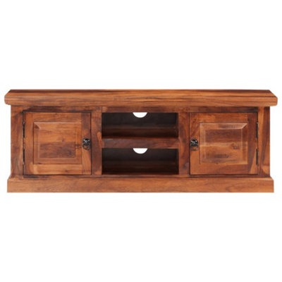 Berkfield TV Cabinet with Doors 112x30x40 cm Solid Wood Acacia