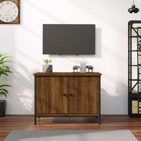 Berkfield TV Cabinet with Doors Brown Oak 60x35x45 cm Engineered Wood