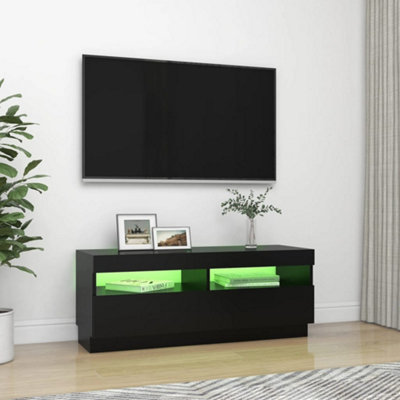 Berkfield TV Cabinet with LED Lights Black 100x35x40 cm