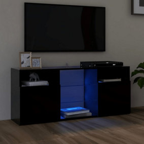 Berkfield TV Cabinet with LED Lights Black 120x30x50 cm