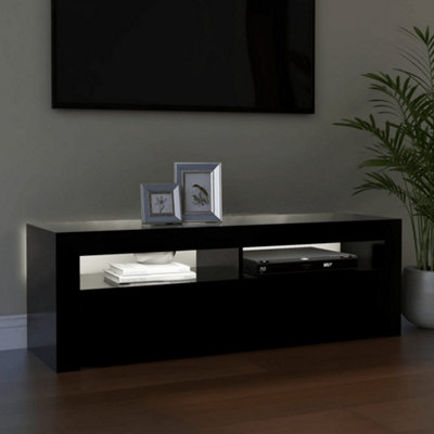 Berkfield TV Cabinet with LED Lights Black 120x35x40 cm