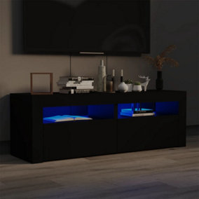 Berkfield TV Cabinet with LED Lights Black 120x35x40 cm