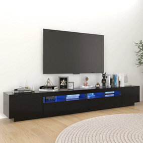 Berkfield TV Cabinet with LED Lights Black 260x35x40 cm