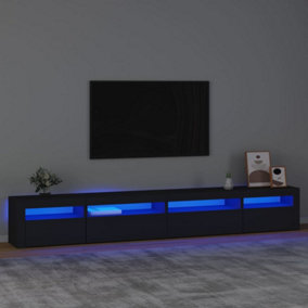 Berkfield TV Cabinet with LED Lights Black 270x35x40 cm