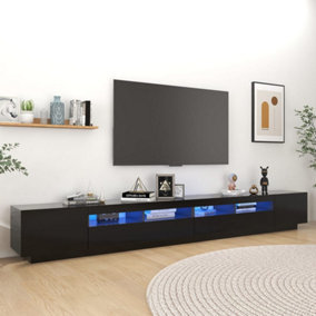 Berkfield TV Cabinet with LED Lights Black 300x35x40 cm