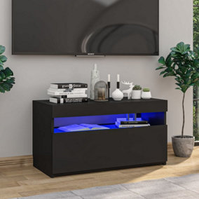 Berkfield TV Cabinet with LED Lights Black 75x35x40 cm