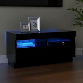 Berkfield TV Cabinet with LED Lights Black 80x35x40 cm
