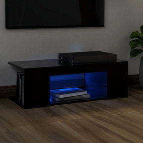 Berkfield TV Cabinet with LED Lights Black 90x39x30 cm