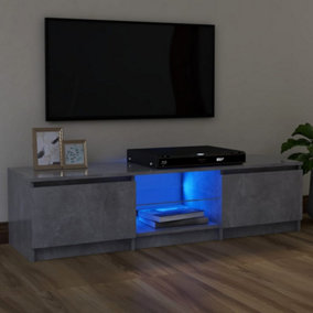 Berkfield TV Cabinet with LED Lights Concrete Grey 120x30x35.5 cm