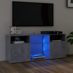 Berkfield TV Cabinet with LED Lights Concrete Grey 120x30x50 cm