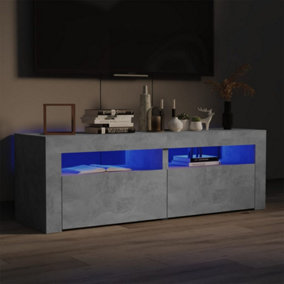 Berkfield TV Cabinet with LED Lights Concrete Grey 120x35x40 cm