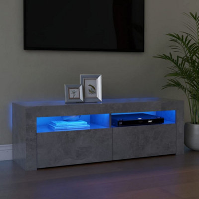 Berkfield TV Cabinet with LED Lights Concrete Grey 120x35x40 cm