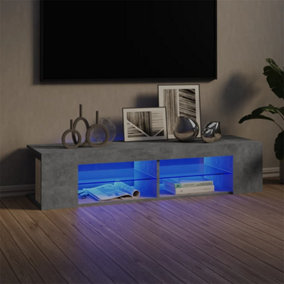 Berkfield TV Cabinet with LED Lights Concrete Grey 135x39x30 cm