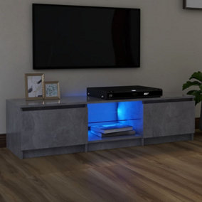 Berkfield TV Cabinet with LED Lights Concrete Grey 140x40x35.5 cm