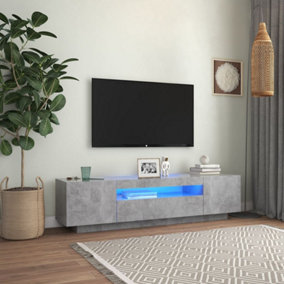 Berkfield TV Cabinet with LED Lights Concrete Grey 160x35x40 cm