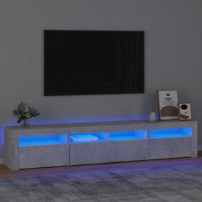 Berkfield TV Cabinet with LED Lights Concrete Grey 210x35x40 cm