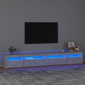 Berkfield TV Cabinet with LED Lights Concrete Grey 270x35x40 cm