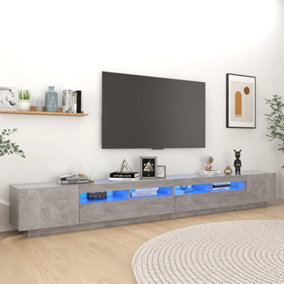 Berkfield TV Cabinet with LED Lights Concrete Grey 300x35x40 cm