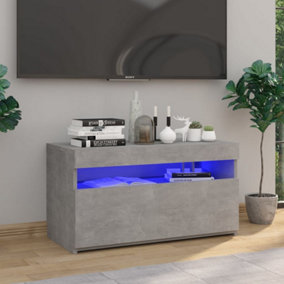 Berkfield TV Cabinet with LED Lights Concrete Grey 75x35x40 cm