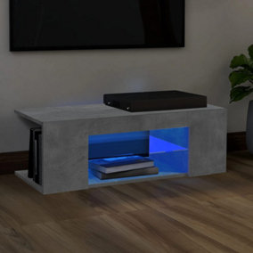 Berkfield TV Cabinet with LED Lights Concrete Grey 90x39x30 cm