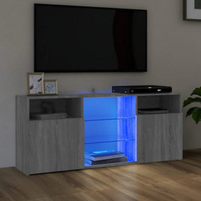 Berkfield TV Cabinet with LED Lights Grey Sonoma 120x30x50 cm