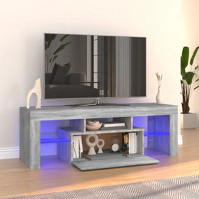 Berkfield TV Cabinet with LED Lights Grey Sonoma 120x35x40 cm