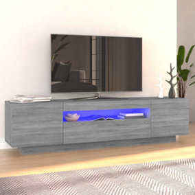 Berkfield TV Cabinet with LED Lights Grey Sonoma 160x35x40 cm