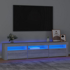 Berkfield TV Cabinet with LED Lights Grey Sonoma 180x35x40 cm