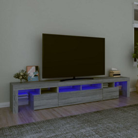 Berkfield TV Cabinet with LED Lights Grey Sonoma 230x36.5x40 cm