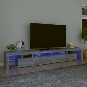 Berkfield TV Cabinet with LED Lights Grey Sonoma 260x36.5x40 cm