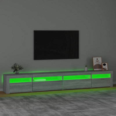 Berkfield TV Cabinet with LED Lights Grey Sonoma 270x35x40 cm
