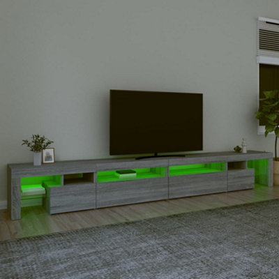 Berkfield TV Cabinet with LED Lights Grey Sonoma 290x36.5x40 cm