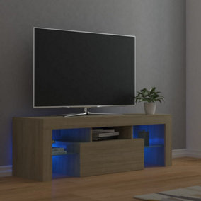 Berkfield TV Cabinet with LED Lights Sonoma Oak 120x35x40 cm