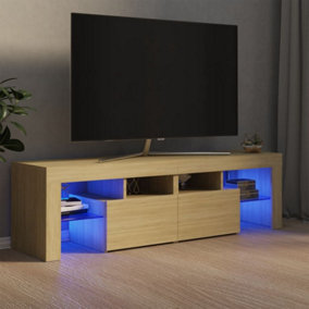 Berkfield TV Cabinet with LED Lights Sonoma Oak 140x36.5x40 cm