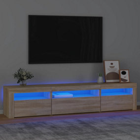 Berkfield TV Cabinet with LED Lights Sonoma Oak 195x35x40 cm