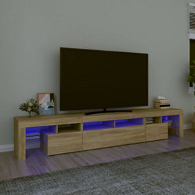 Berkfield TV Cabinet with LED Lights Sonoma Oak 230x36.5x40 cm