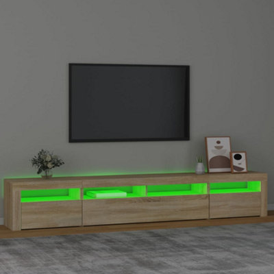 Berkfield TV Cabinet with LED Lights Sonoma Oak 240x35x40 cm