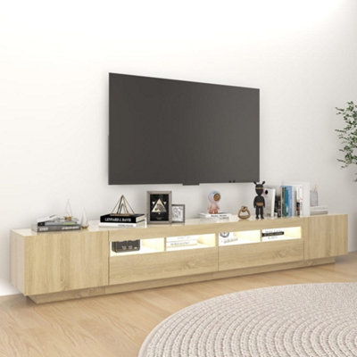 Berkfield TV Cabinet with LED Lights Sonoma Oak 260x35x40 cm