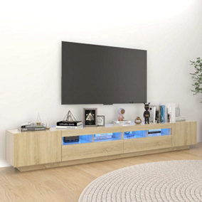 Berkfield TV Cabinet with LED Lights Sonoma Oak 260x35x40 cm